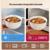 Chuanye 800ml Pure White Ceramic Steaming Bowl with Lid