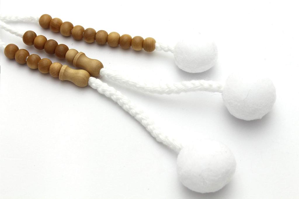 Soka Gakkai prayer made in solid cotton wooden SGI yellow yang for men beads, natural, Kyoto, boxwood, tassel, beads, (Tsuge)