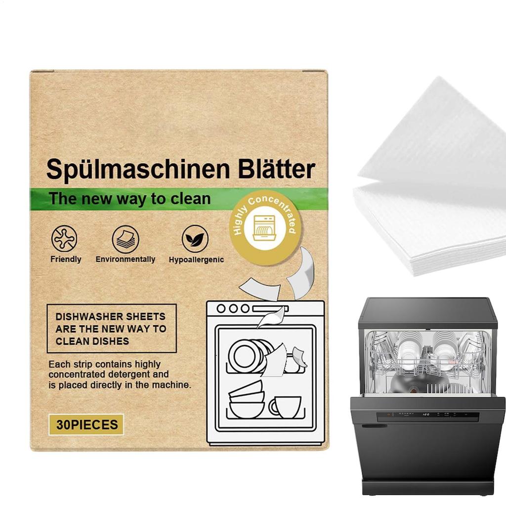 30 Pieces Dishwasher Cleaning Paper Dishwasher Sheets Cleaning Mild Strips Alternative To Dishwasher Tablets For Kitchen