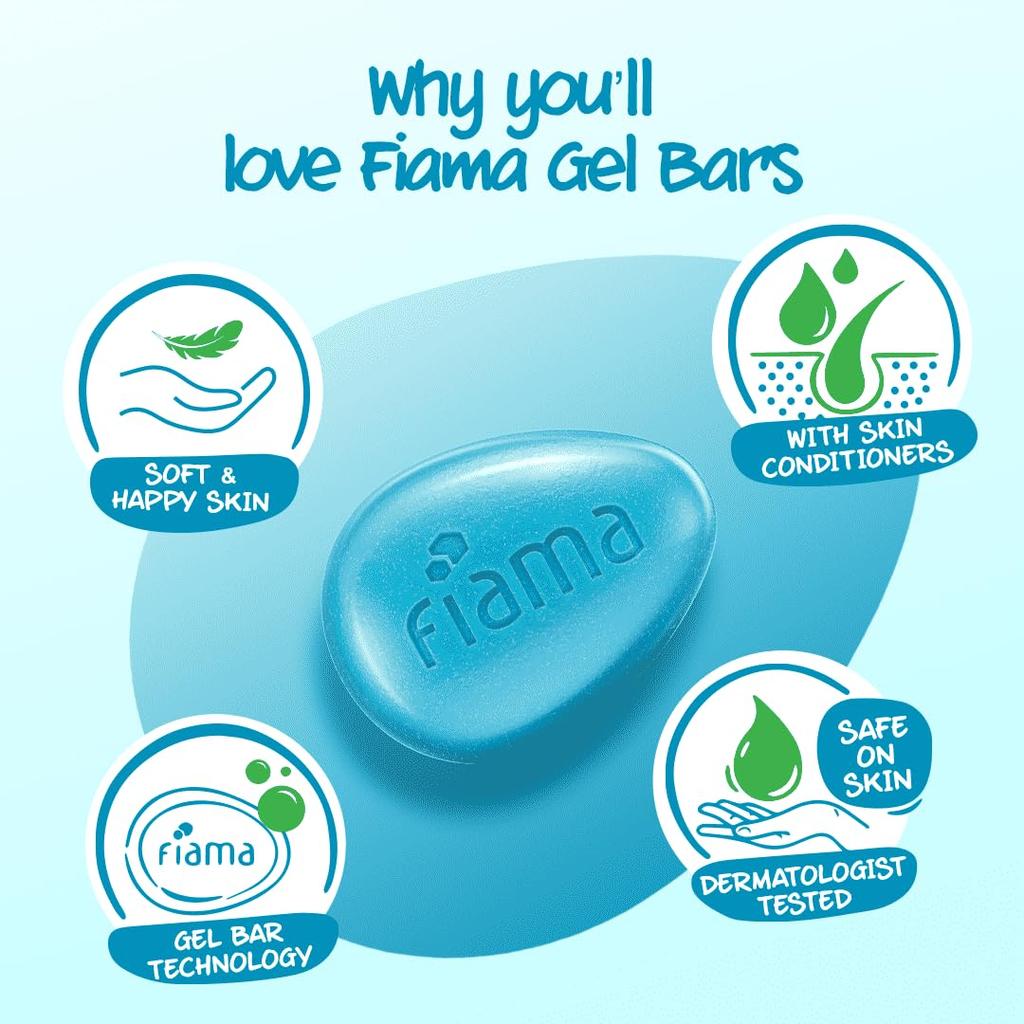 Fiama Gel Bathing Bar Fresh Celebration 125GX3 Unique Moisturizing Soap Bars For All Skin Types