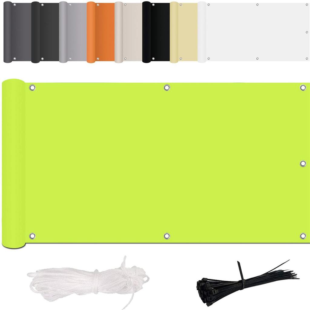 Balkonsichtschutz Ohne Bohren, Wind- Und UV-beständig, Mit Montagezubehör, Polyester, Für Balkongeländer, Terrasse Und Garten