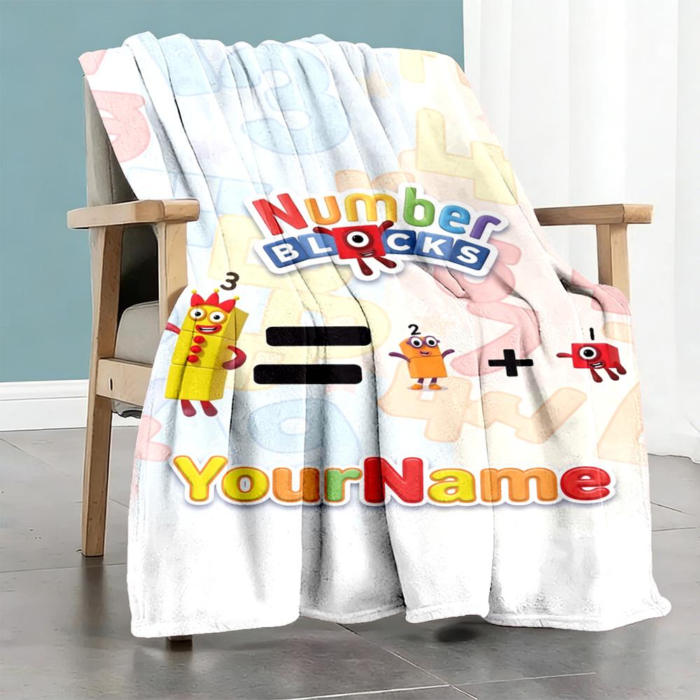 Numberblocks Personalized Name Blanket Throw Personalized Blanket Warmthful Decor Versatile for Nap Sofa Picnics Livingroom for All Occasions