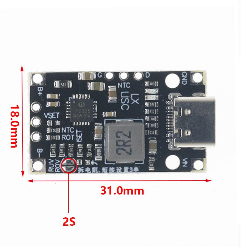 USB 2S 3S BMS 15W 8.4V 12.6V 1.5A Lithium Battery Charging Boost Module With Balanced Support Fast Charge With Indicator Type-C