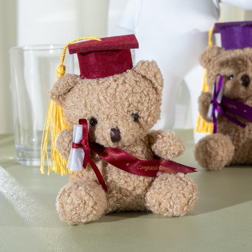 

12cm/4.72in Doctor Bear Plush Toy Graduation Stuffed Animal with Cap & Gown Cute Educational Gift for Students Kids Graduation S 14cm красный