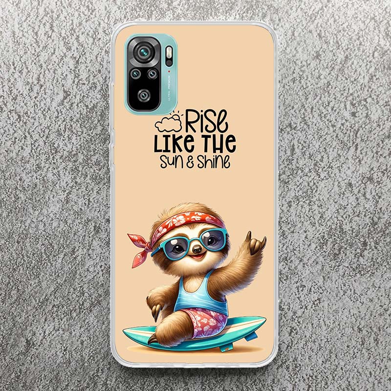 Animal Cute Cartoon Sloth Coffee Print Soft Case for Xiaomi Redmi Note 14 13 12S 11S Phone Shell 10 Pro Plus 11E 11T 12 11 10S 5