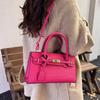 2025 Korean Style Large Capacity Textured Platinum Handbag - Versatile Women's Shoulder Crossbody Bag