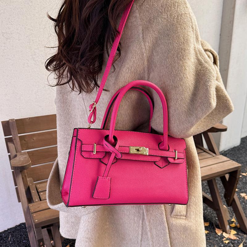 2025 Korean Style Large Capacity Textured Platinum Handbag - Versatile Women's Shoulder Crossbody Bag