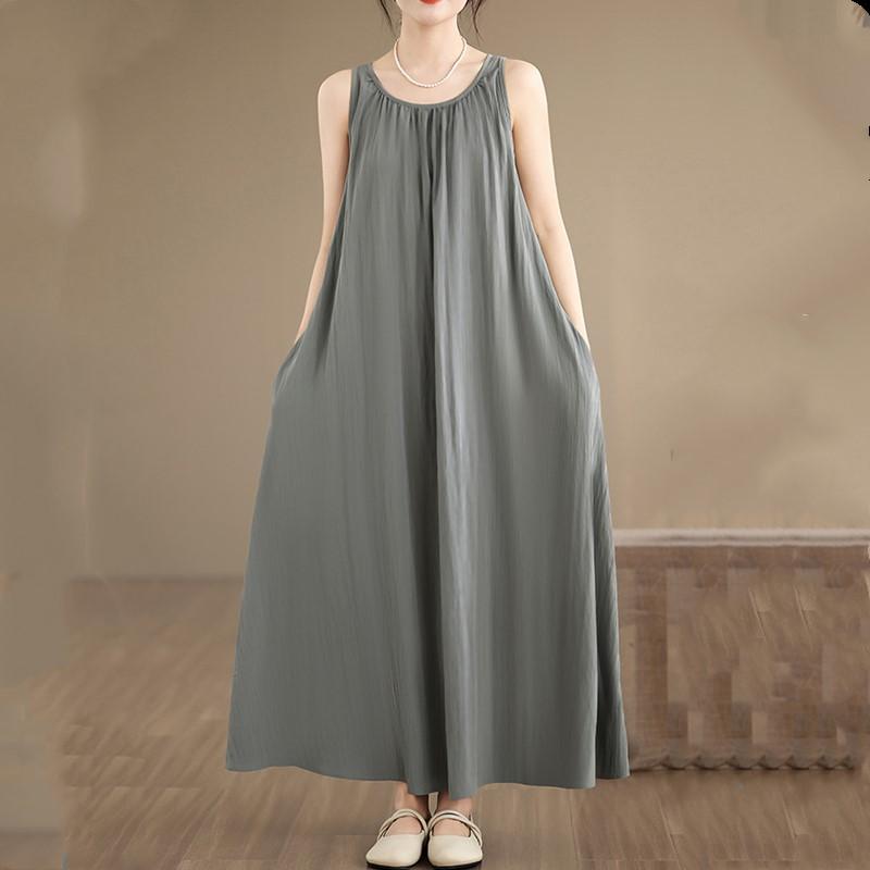 Sleeveless Plus Size Vintage New In Dresses for Women Casual Loose Long Summer Dress