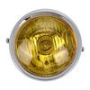 Retro Yellow Lens Motorcycle Round Modified Front Headlight Fits CG125 GN125 Headlight Bulb Assembly