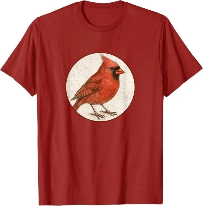 

Футболка с изображением кардинала (Northern Cardinal) Ретро-дизайн с птицей 10 цветов от Bird.Fan XL
