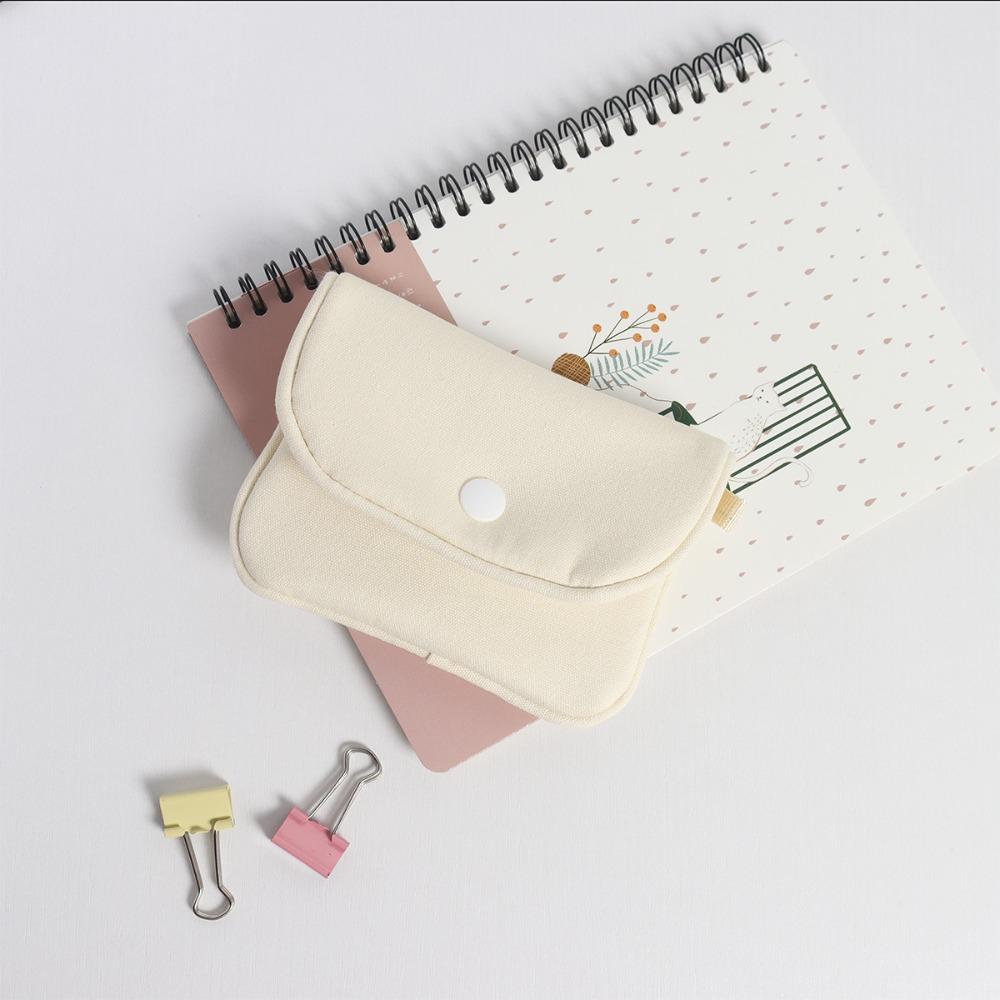 

Однотонна сумка для зберігання Бавовняна косметичка Портативна сумка для навушників Помада бежевий