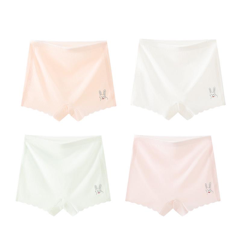 Girls' Seamless Ice Silk Puberty Boxer Briefs - Breathable, Antibacterial, Anti-Exposure Base Layer Pants