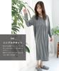 ON NISHIKI Travel Pajamas with Long Sleeve Stretch Loungewear Size Women's Pouch, Compact, Dress, Material, Nightgown, (Black 4/ML/904101)