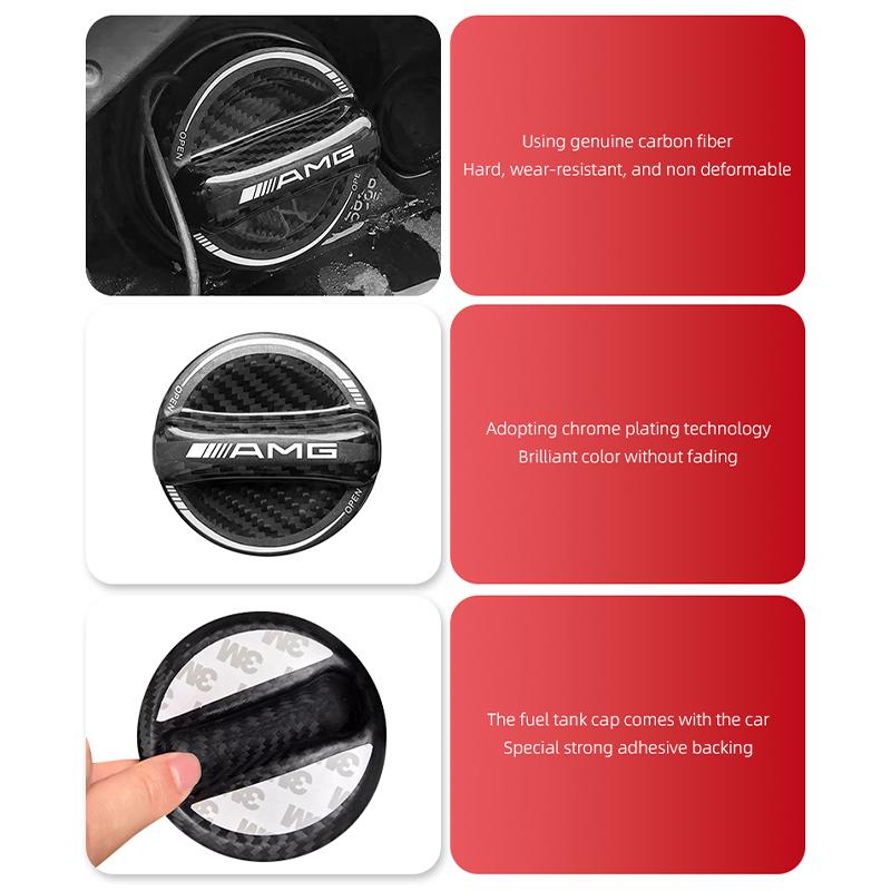 ABCB1 Car Fuel Filler Door Cover Fuel Tank Gas Caps Accessories For AMG W206 W220 W213 GLC W205 W211 W212 W201 W126 W169 W210 GLC W176