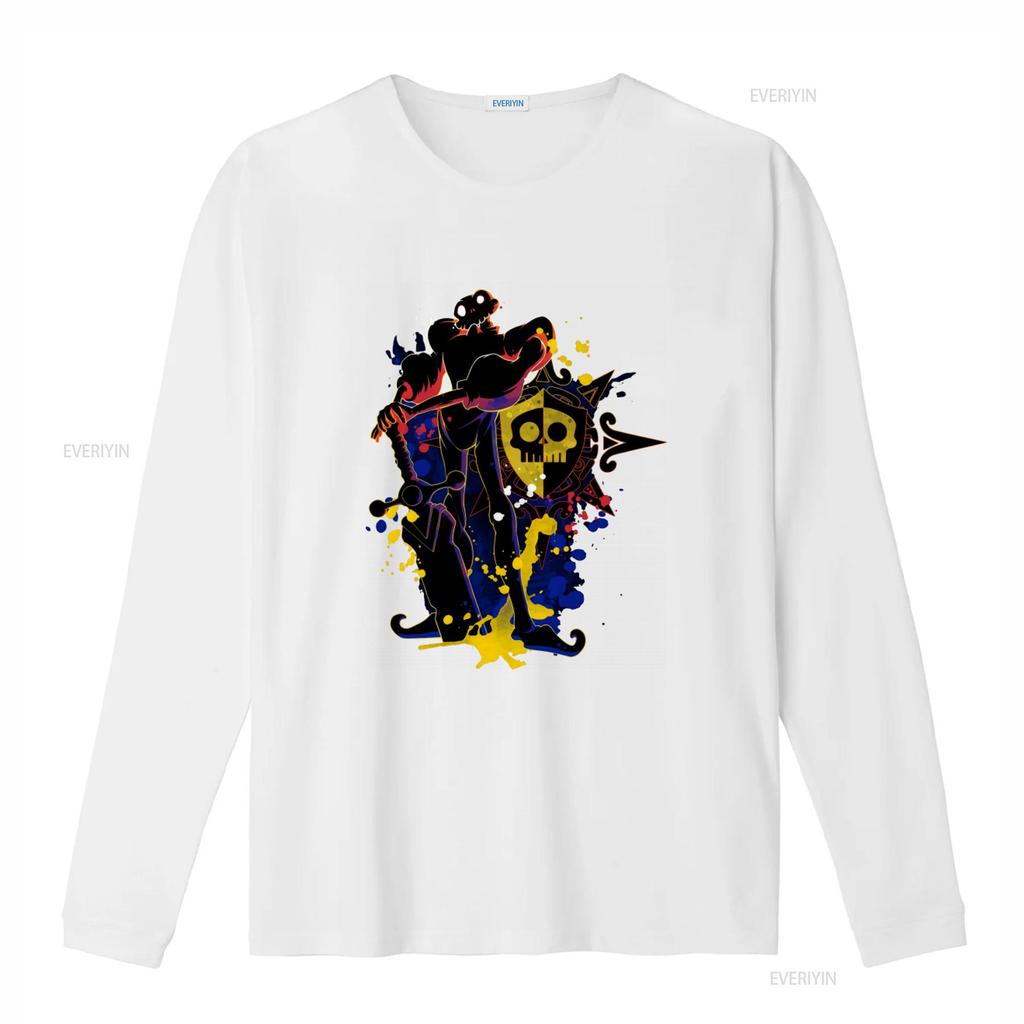 Medievil Sir Daniel Fortesque Retro Videospiel Gaming T-Shirt mit Totenkopfschild-Druck vintage gewaschen Designerbekleidung