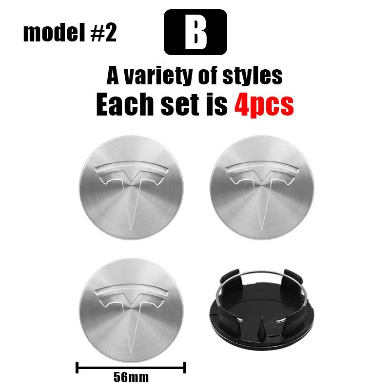 ALL1 4 Stück 56 60mm Auto Radnaben Kappe Reifenkappe 60mm Felgenabdeckung Aufkleber Abzeichen Emblem Zubehör Für Tesla Model 3 Model S X Model Y