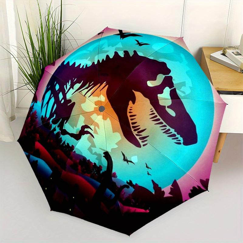 Jurassic Adventure: Dinosaur Silhouette ArtworkUmbrella, Portable 3-Fold Compact Umbrella for Men & Women Gift