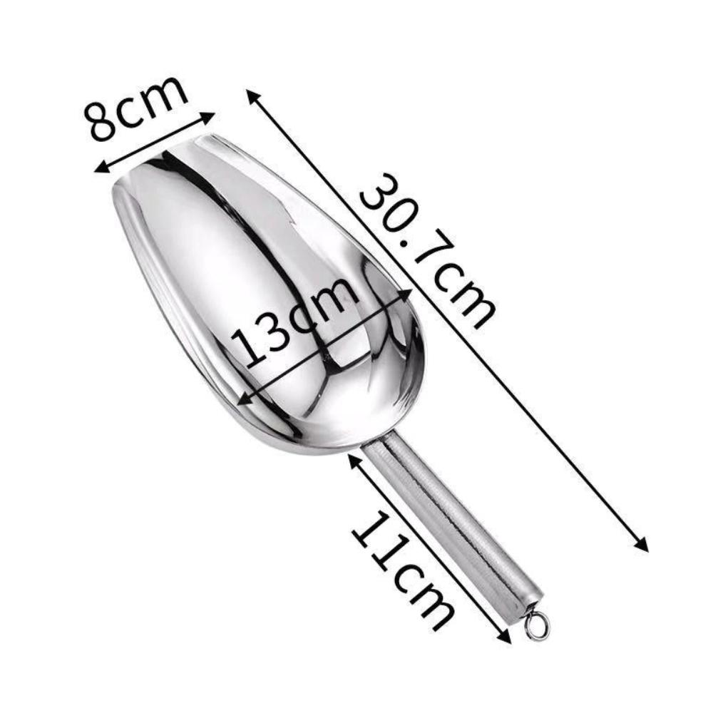 Metal Ice Scoop Stainless Steel Food Candy Scoop for Cookie Flour Pet Dog Food Dishwasher Safe Kitchen Tools Bar Party Supplies