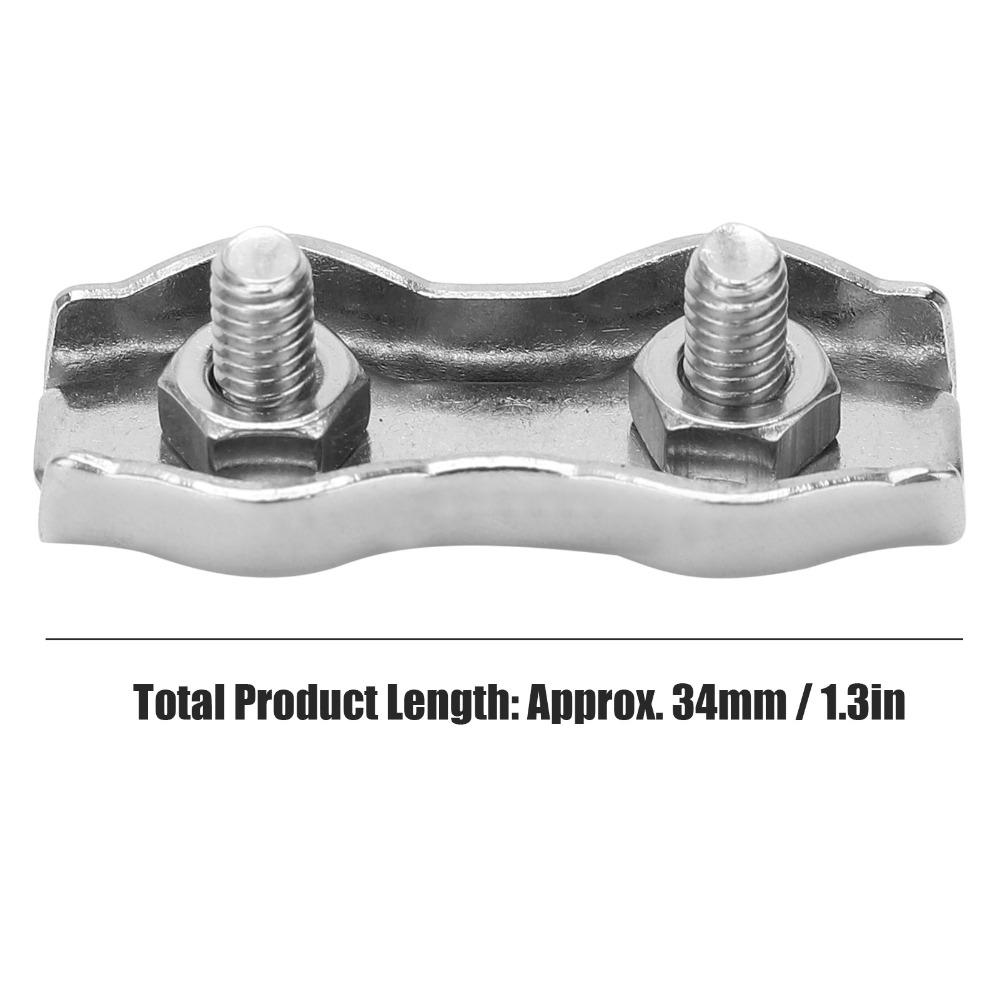 10pcs 304 Stainless Steel Steel Wire Rope Clip Double Grips Double Bolt Wire Clamp Electric Fences