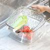 Double Layer Kitchen Sink Drain Basket Plastic Vegetable Washing Basket Rice Washing Container Storage Organizer