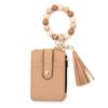 Faux Leather Card Holder Bracelet Keychain Bohemian Style Wristband Card Case Keyring  Everyday Use