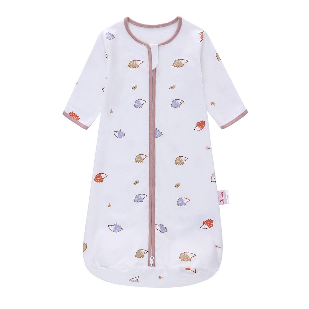 100% Cotton Long Sleeve Baby Sleep Sack – Skin-Friendly & Ultra Soft, 3D Center-Zip Design for 0-3 Years