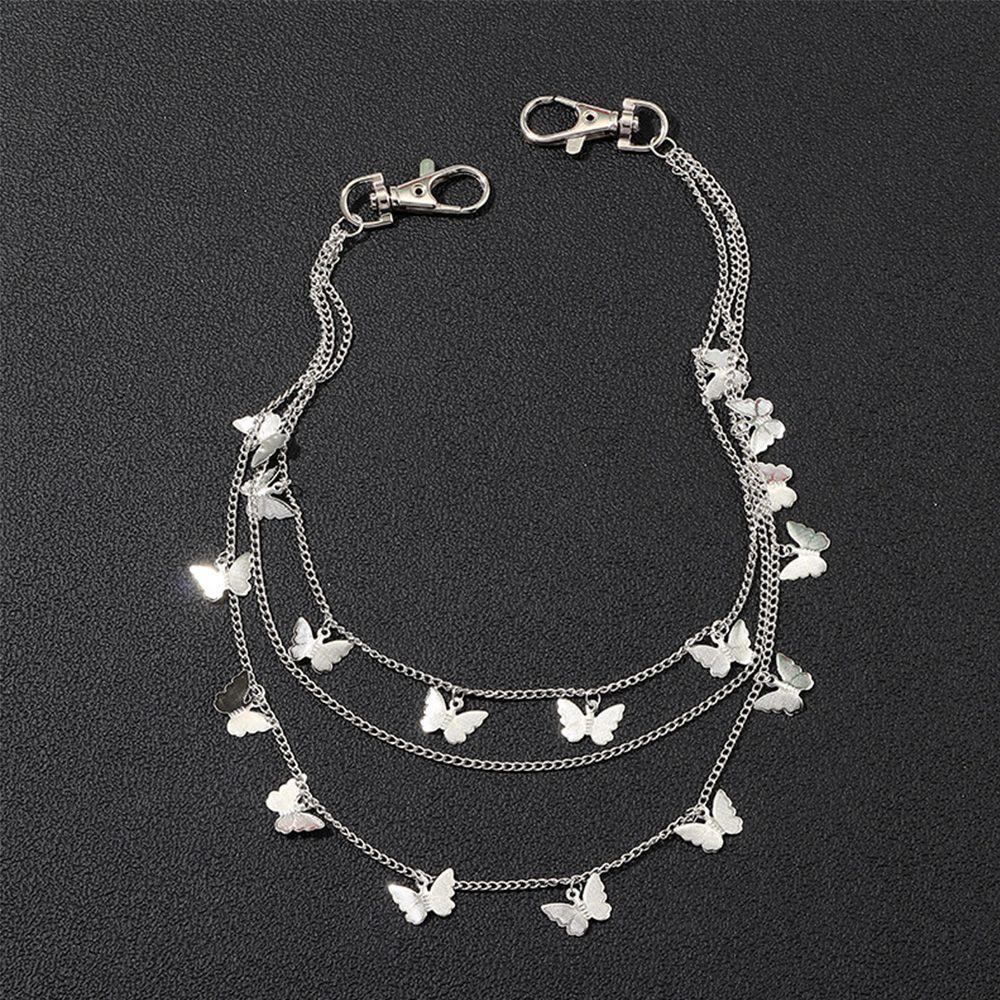 Waist Belt Multi Layer Women Punk HipHop Butterfly Belts Pants chain Waistband Waist Chain