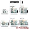 2D Flat Printing 2pcs Curtains Blue Butterfly Flowers Digital Printed Polyester Drapes Family Party Use for Living Room Decor