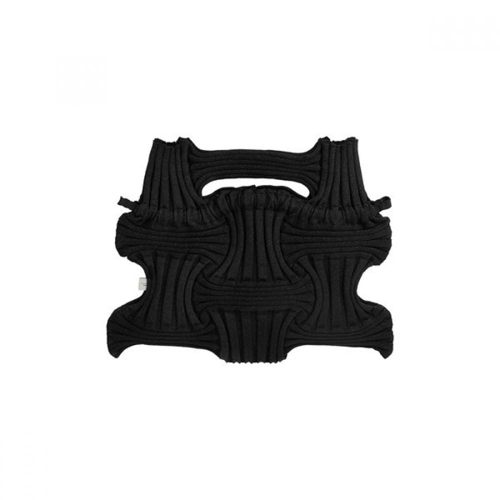 Pleatsmama Glitter Black Big Bow Bag