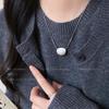 Silver Brushed Love Heart Necklace: Korean Minimalist Style, Autumn/Winter Exquisite Sweater Chain