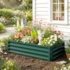 Open-Bottom Raised Vegetable Garden Bed with Lining. Made of Galvanized Steel. 120x60x30.5cm. Green