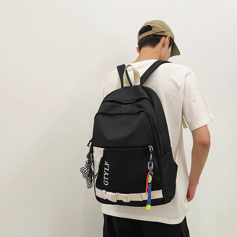 High school schoolbag female college student ins Korean version couple backpack Harajuku simple computer backpack