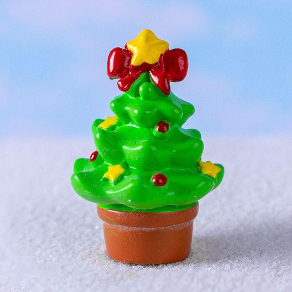 Mini Christmas Figurines Santa Clause Cartoon Snowman Statue Gift Miniature Knick-knacks