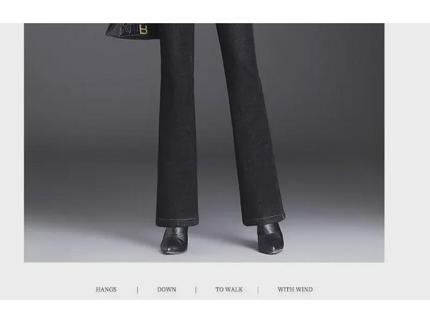 High-Waist Lambskin Flared Jeans: Plush, Thickened, and Warm for Autumn/Winter