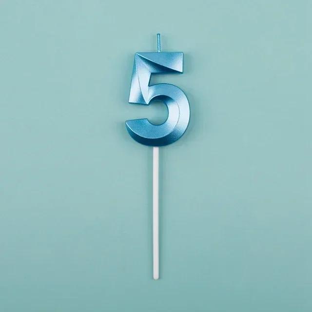 1pcs 0-9 Number Digital Candles Cake Decorations Romantic Blue Pink Candles Topper for Kids Happy Birthday Baby Shower Creative
