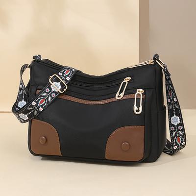 Soft Leather Mother Bag New Casual Simple Double-layer Large-capacity Shoulder Oblique Span Bag Small Bag Women's Bag