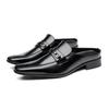 Fashion Summer 2024 New Leather Shoes Men's Breathable Half-leather Slippers Business Formal Shoe Cover Foot One Pedal Lazy Shoes Office