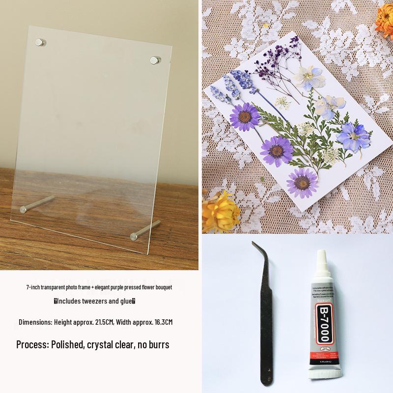 Nordic Simple Acrylic Photo Frame - 6-7 Inch DIY Dried Flower Pressed Specimen
