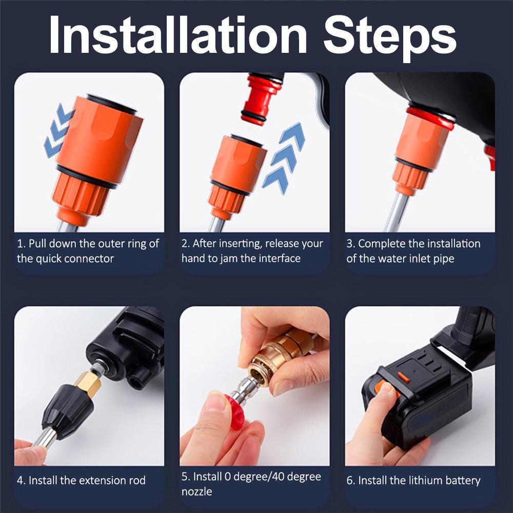 388VF Cordless High Pressure Car Washer Rechargeable Car Washing Foam Machine Electric Water Gun Adjustable Nozzle