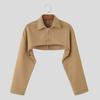 INCERUN Menn Lapel Collar Langermet Fleece Crop Topper Kåper
