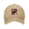 Vintage Süße Athenische Eule Altgriechische Baseballkappe Unisex Damen Used Denim Gewaschene Sonnenkappe Tetradrachmen Münze Outdoor Geschenk Mütze