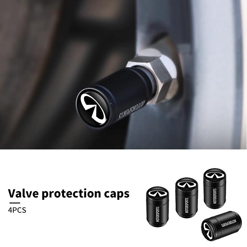 Car Metal Tire Valve Caps Knurled Core Cap Accessories Tire Dust Cap For Infiniti Q50 FX35 Q30 G37 Q70 QX70 G35 Q60 QX50 QX60 tcz1