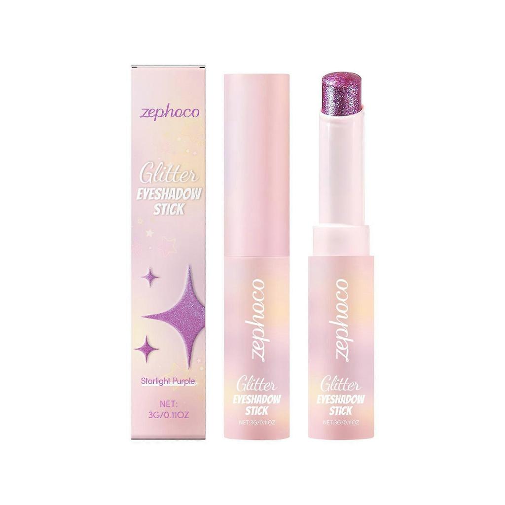Zephoco Flash Eyeshadow Stick Series Eyeshadow Multicolor Crystal Sequins Cream Waterproof Long-Lasting Portable Eyeshadow Stick