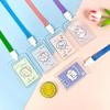 Étui pour cartes de travail avec cordon transparent mignon, étui pour cartes d'étudiant, étui pour cartes de travail avec dessin animé, porte-cartes de crédit, porte-cartes d'identité avec corde