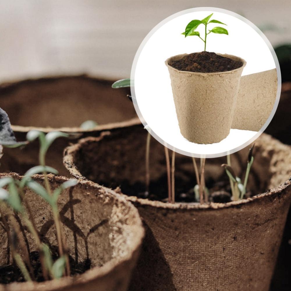 20/50Pcs 6cm Environmental Protection Garden Round Peat Pots Plant Seedling Starters Cups Nursery Herb Seed Tray Planting Tools