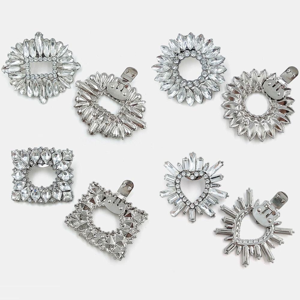 1 Paar Modische Glänzende Schuhclips Abnehmbare Blumen-Schuhdekorationen Clip Strass-Charme-Schnalle Hochzeit
