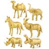 Captivating Forest Wildlife Model Set Featuring Golden Giraffe Lion Elephant Figurines