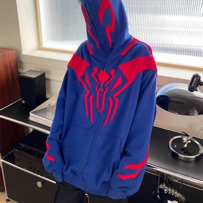 Oversized Goth Hoodie Streetwear Spring Y2K Goth Punk Harajuku Alphabet Full Zipper Hoodie Women's Casual Loose Sweatshirt Tops
