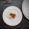 10-inch Gold Rim Ceramic Flat Dinner Plate