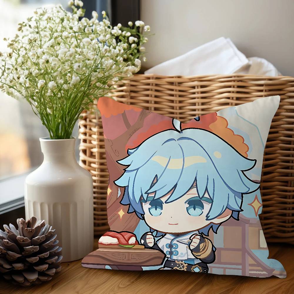 

Kamisato A-Ayato Personalized Pillow Dust Cover Bedroom Kids Party Decoration Pillowcase Birthday Children Gift 16x16Inch